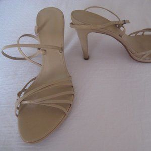 Strappy beige sandals-BCBG